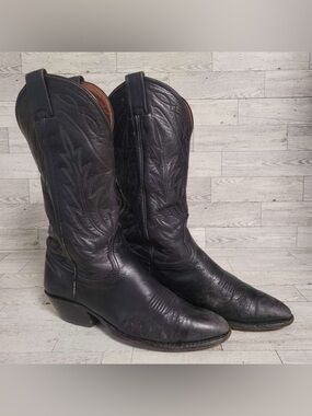 Vintage Nocona Western Black Leather Rodeo Cowboy Boots Women’s 6 USA Made